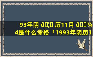 93年阴 🦁 历11月 🌼 24是什么命格「1993年阴历11月24日是什么星座」